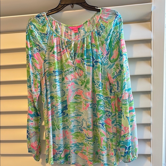 Lilly Pulitzer Tops - Lilly Pulitzer Colorful Long Sleeve Blouse. SZ: Medium. EUC